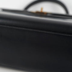 Hermes Kelly 32 Box Calf Black - E Square