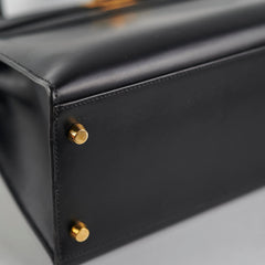 Hermes Kelly 32 Box Calf Black - E Square