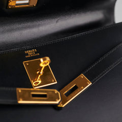 Hermes Kelly 32 Box Calf Black - E Square