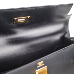 Hermes Kelly 32 Box Calf Black - E Square