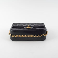 Chanel Seasonal Square Flap Bag Lambskin Black