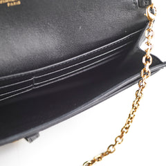 Christian Dior Saddle Wallet with Chain Black