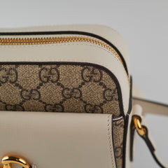 Gucci Horsebit Monogram White Crossbody