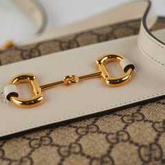 Gucci Horsebit Monogram White Crossbody