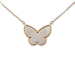 Van Cleef & Arpels VCA MOP Lucky Butterfly Pendant Necklace