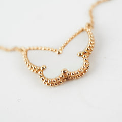 Van Cleef & Arpels VCA MOP Lucky Butterfly Pendant Necklace