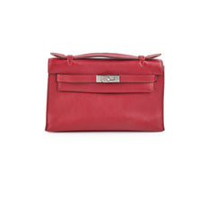 Hermes Kelly Pochette Swift Burgundy - O Square