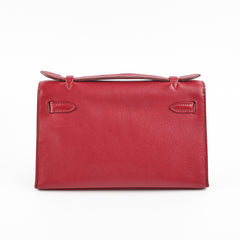 Hermes Kelly Pochette Swift Burgundy - O Square