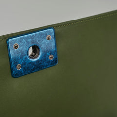 Chanel Old Medium Boy Lambskin Oilve Green