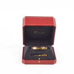 Cartier Love Diamond Bracelet Yellow Gold Size 17