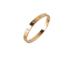 Cartier Love Diamond Bracelet Yellow Gold Size 17