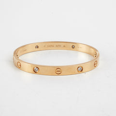Cartier Love Diamond Bracelet Yellow Gold Size 17