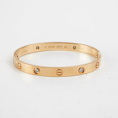 Cartier Love Bracelet with 4 Diamonds Size 17