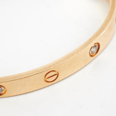 Cartier Love Diamond Bracelet Yellow Gold Size 17
