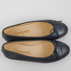 Chanel Ballet Flap Metallic Blue Size 34.5
