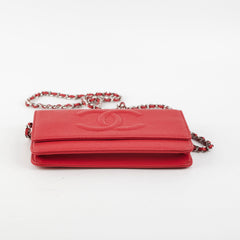 Chanel Timeless WOC Caviar Wallet on Chain Red