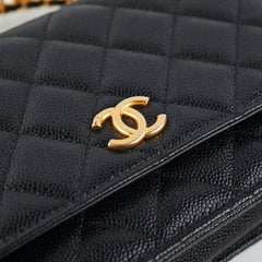 Chanel Wallet On Chain Top Handle Caviar Black