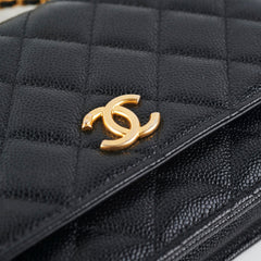 Chanel Wallet On Chain Top Handle Caviar Black