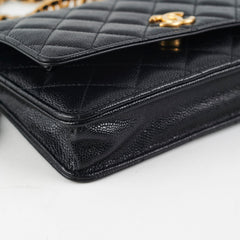 Chanel Wallet On Chain Top Handle Caviar Black