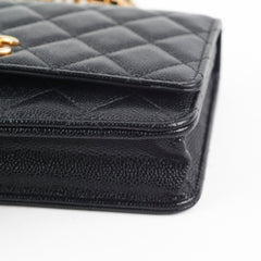 Chanel Wallet On Chain Top Handle Caviar Black