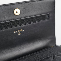 Chanel Wallet On Chain Top Handle Caviar Black