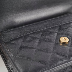 Chanel Wallet On Chain Top Handle Caviar Black