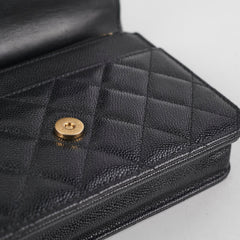 Chanel Wallet On Chain Top Handle Caviar Black