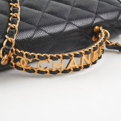Chanel Wallet On Chain Top Handle Caviar Black