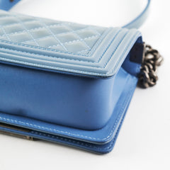 Chanel Small Boy Patent Blue