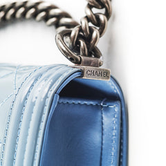 Chanel Small Boy Patent Blue