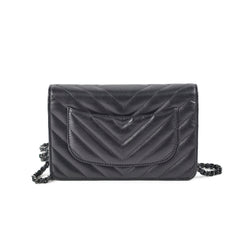 Chanel Chevron Reissue WOC Lambskin Wallet On Chain Black