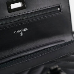Chanel Chevron Reissue WOC Lambskin Wallet On Chain Black