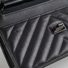 Chanel Chevron Reissue WOC Lambskin Wallet On Chain Black