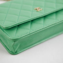 Deal of The Week - Chanel Wallet On Chain WOC Caviar Green Crossbody - Series 31