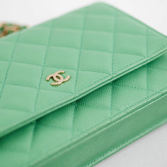 Deal of The Week - Chanel Wallet On Chain WOC Caviar Green Crossbody - Series 31