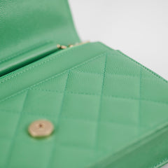 Deal of The Week - Chanel Wallet On Chain WOC Caviar Green Crossbody - Series 31