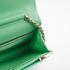 Deal of The Week - Chanel Wallet On Chain WOC Caviar Green Crossbody - Series 31