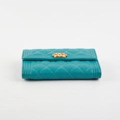 Chanel Boy Caviar Turquoise 28 Series
