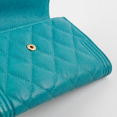 Chanel Boy Caviar Turquoise 28 Series