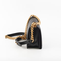Chanel Old Medium Boy Chevron Caviar Black