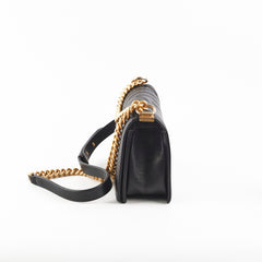 Chanel Old Medium Boy Chevron Caviar Black