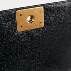 Chanel Old Medium Boy Chevron Caviar Black