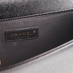 Chanel Old Medium Boy Chevron Caviar Black