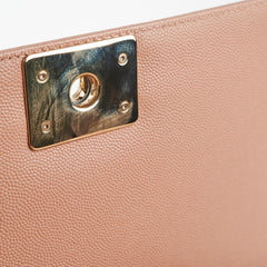 Chanel Old Medium Boy Chevron Caviar Beige- Series 25