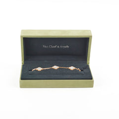 Van Cleef & Arpels Vintage Alhambra 5 Motif MOP Mother of Pearl Bracelet