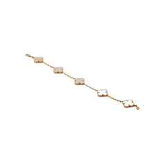 Van Cleef & Arpels Vintage Alhambra 5 Motif MOP Mother of Pearl Bracelet