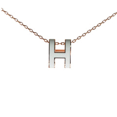 Hermes Pop H PL White Necklace