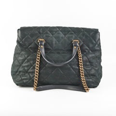Chanel Caviar Turnlock Top Handle Tote Bag Black