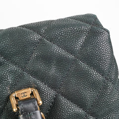 Chanel Caviar Turnlock Top Handle Tote Bag Black