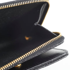 Saint Laurent Cassandre Matelassé Compact Zip Wallet Black